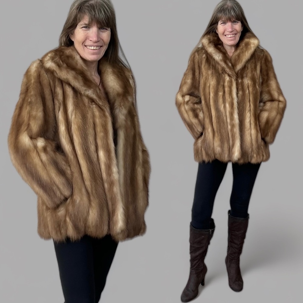 Vintage 50s Stone Marten Sable Fur Jacket Short Coat